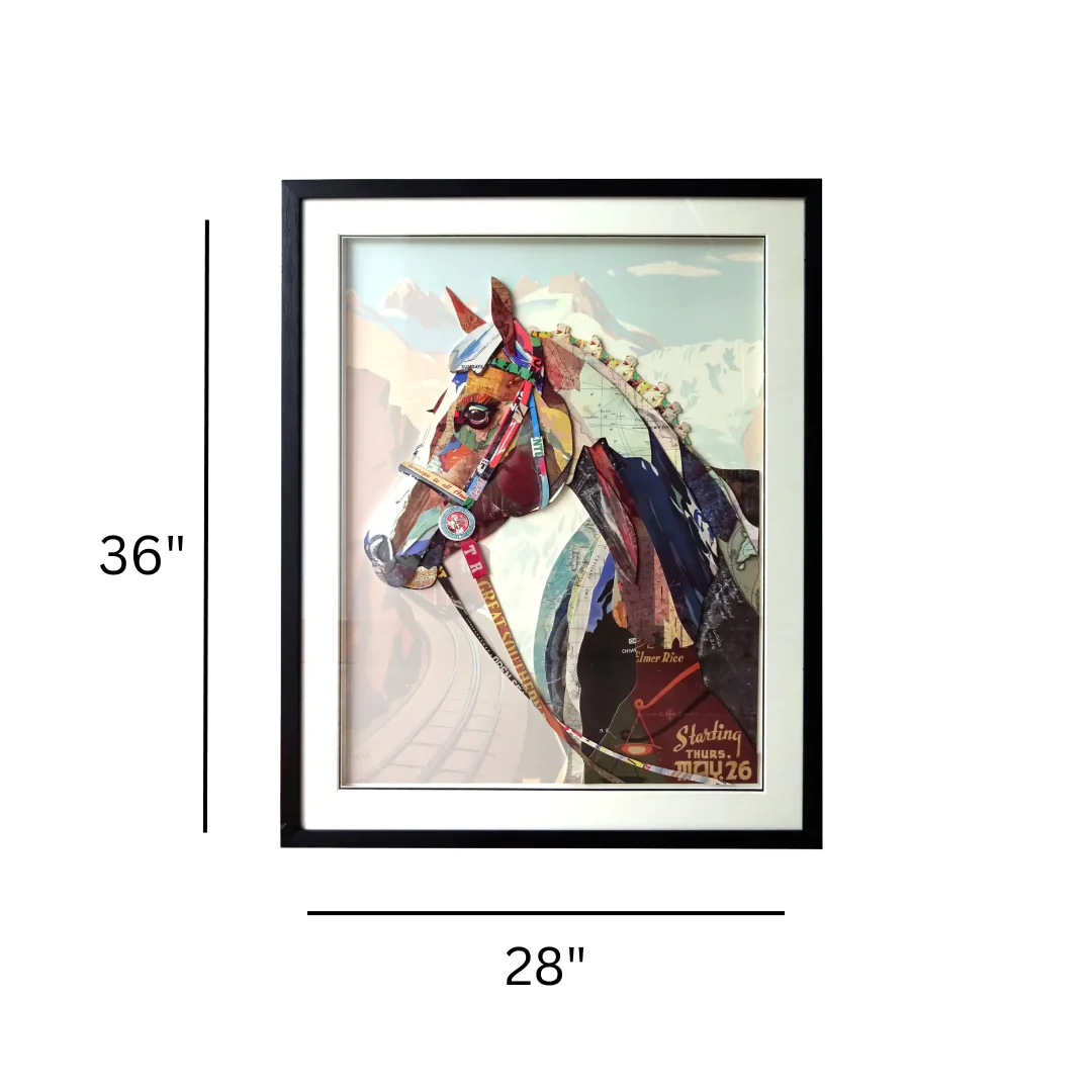 3D Collage Art | Horse w/Bridle (36"x28") - Image 3