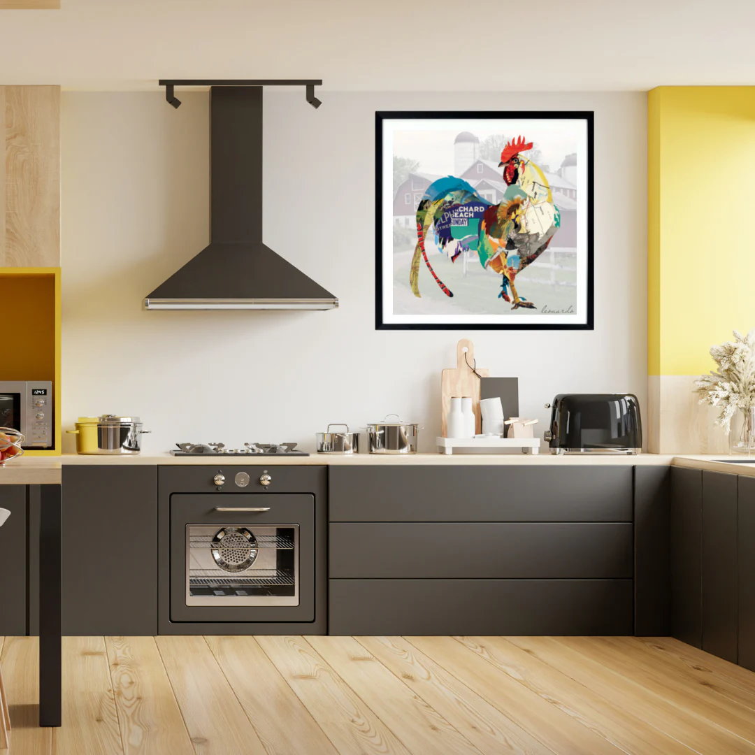 3D Collage Art | Rooster (26"x26") - Image 2