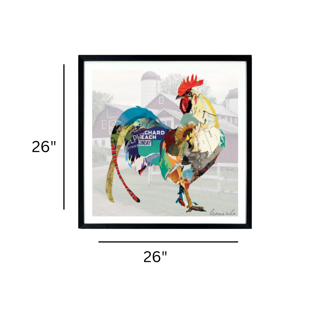 3D Collage Art | Rooster (26"x26") - Image 3