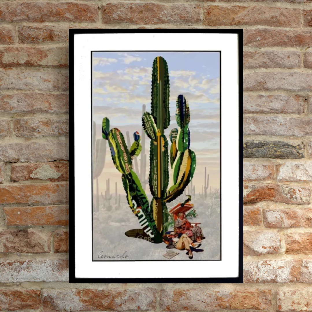 3D Collage Art | Saguaro Cactus - Retired Couple (32"x24") - Image 5