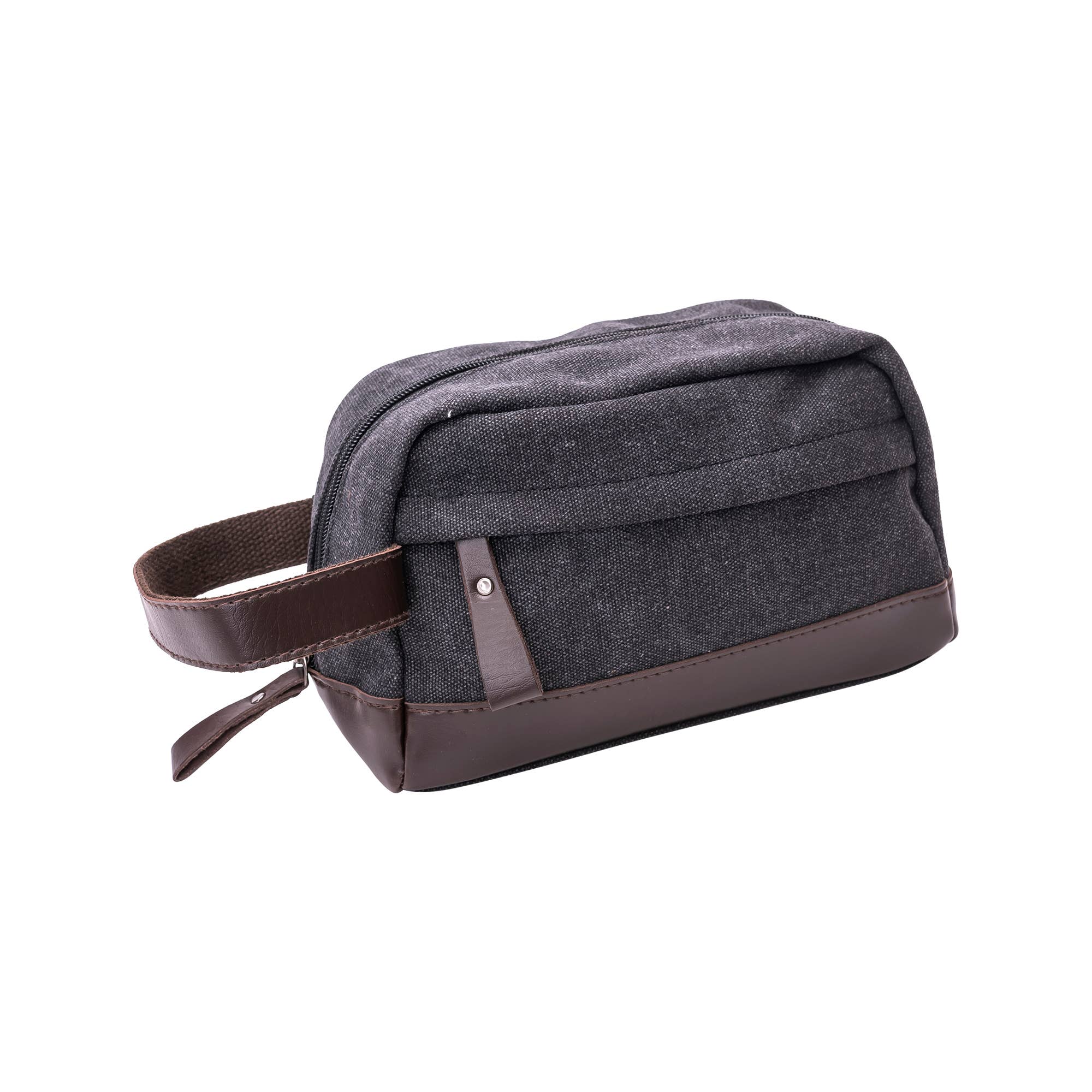 Canvas Dopp Kit | Men's Rugged Travel Toiletry Bag: Black - Image 2