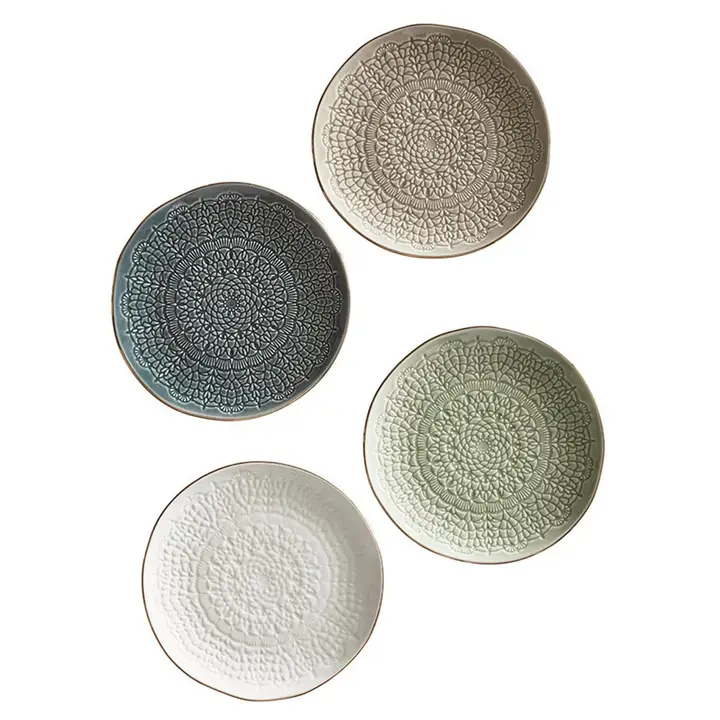 Gold Rimmed Ceramic Appetizer Plate ~ Sold Separately