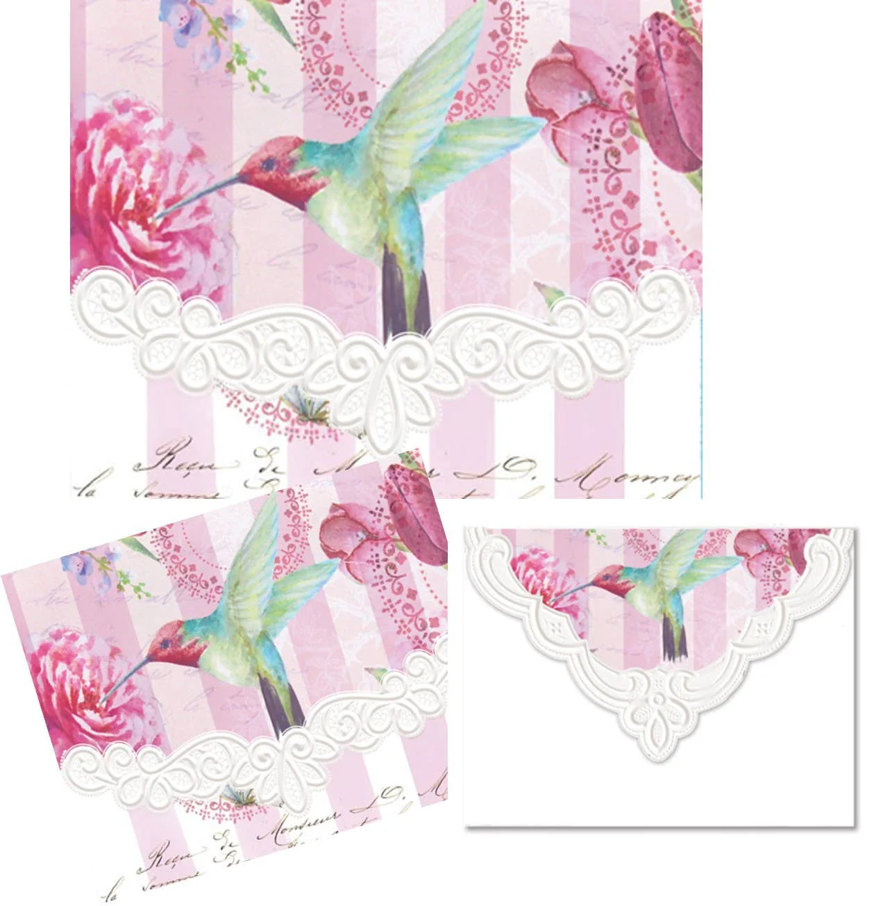 Bella Rose Embossed Die-Cut Portfolio Notecards - Image 2