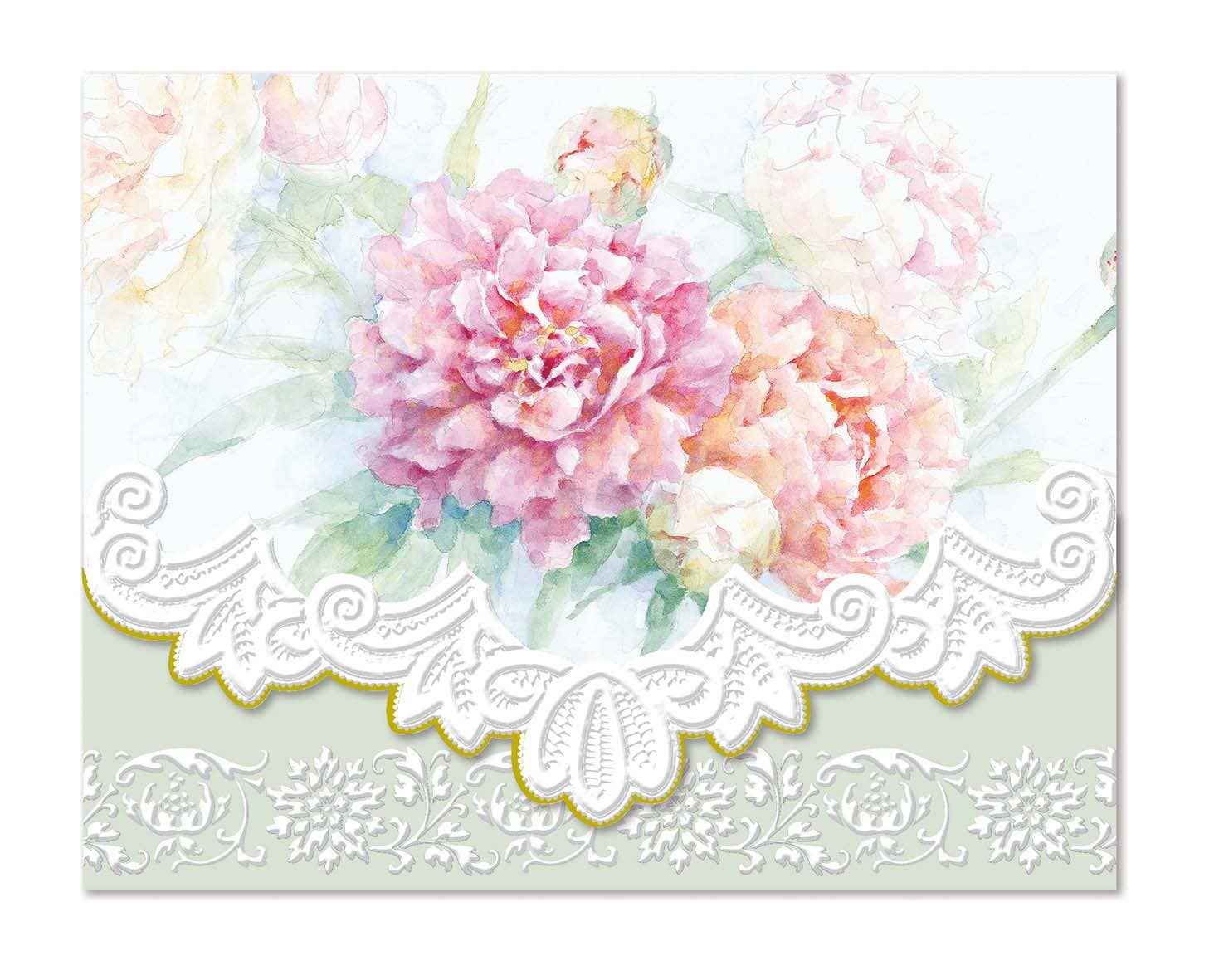 Peony Embossed, Die-cut Boxed Portfolio Note Cards - Image 4
