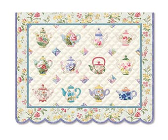 Quilted Tea Cup Embossed, Die-cut Boxed Note Cards - Image 2