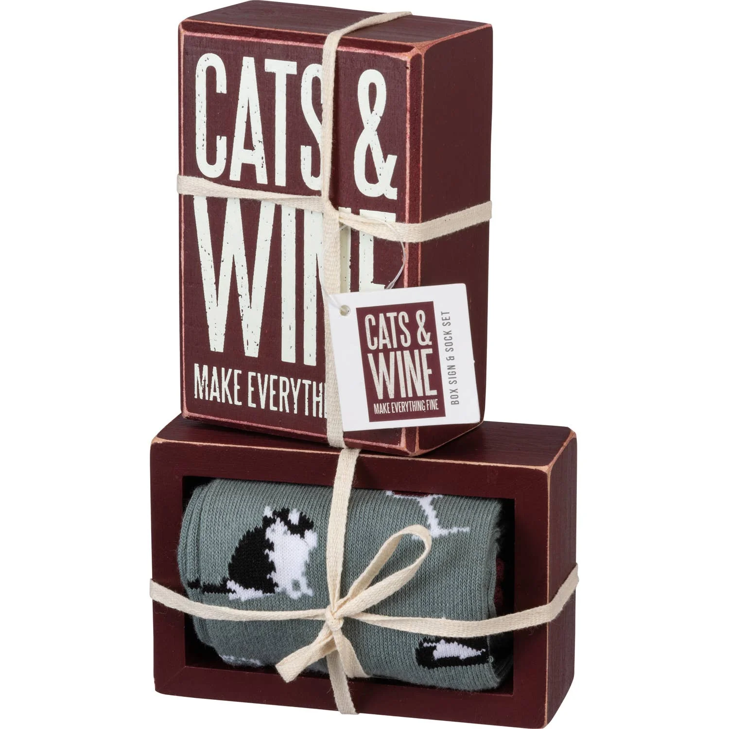 Cats Wine Sign Sock Set - Image 2