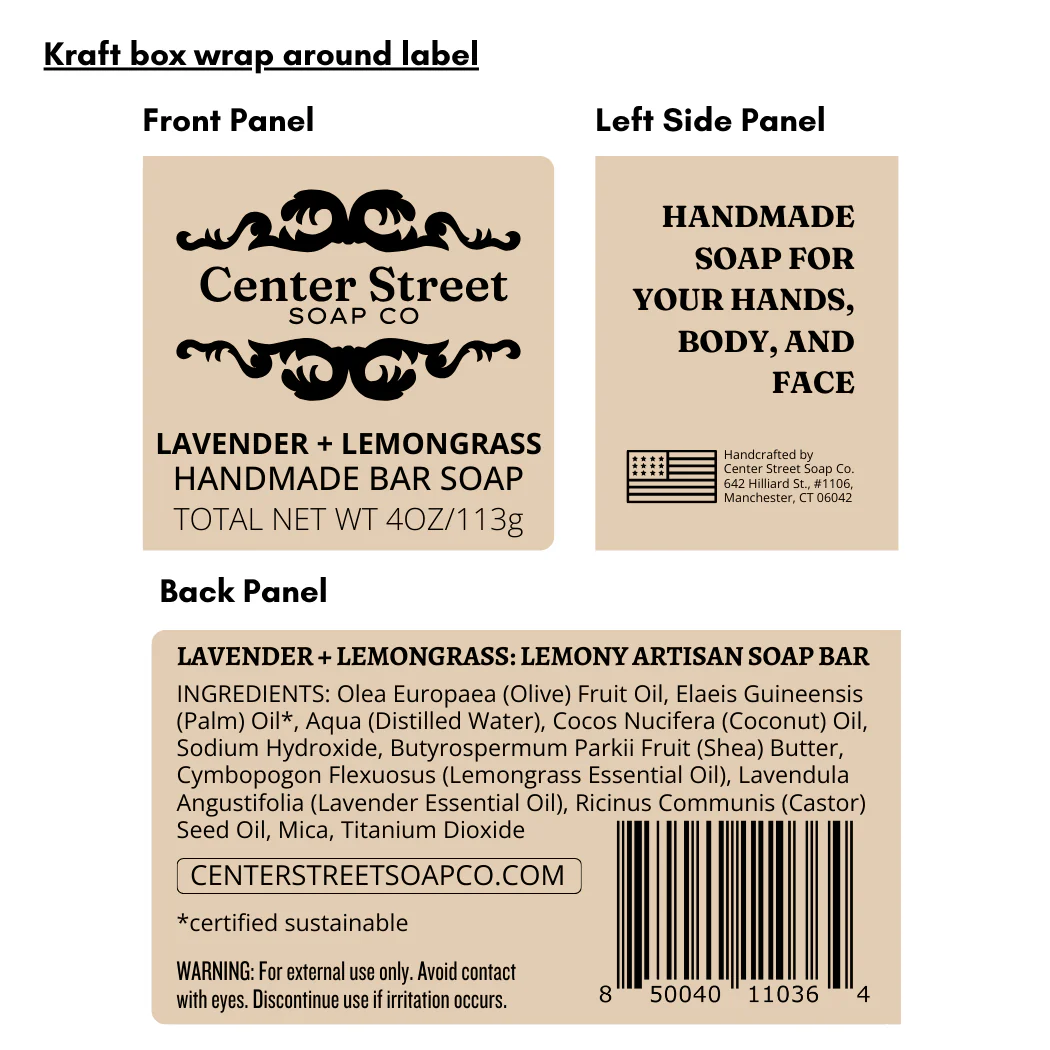 Lavender and Lemongrass Vegan Handmade Bar Soap - 4oz - Image 5