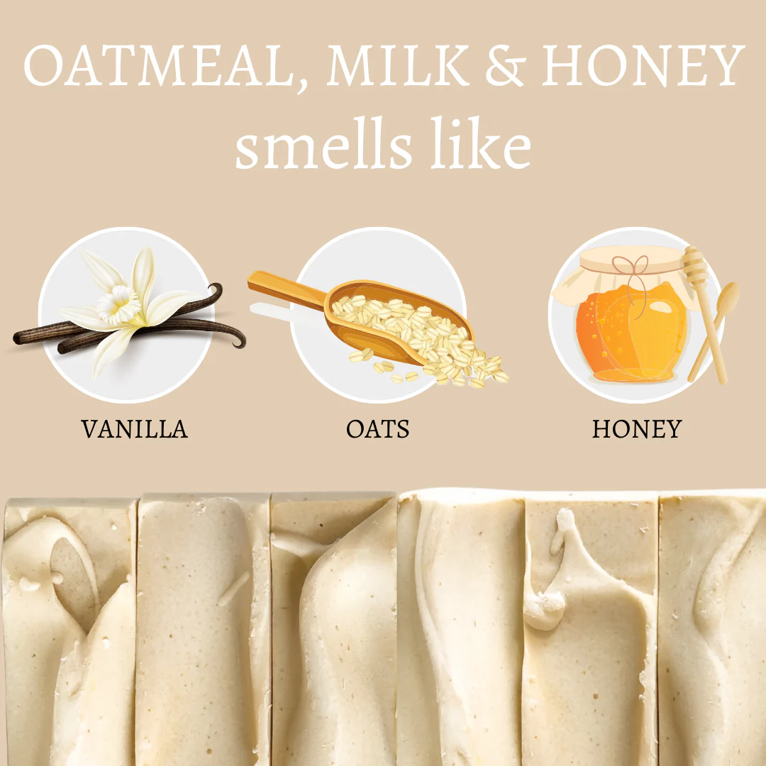 Oatmeal, (Goat's) Milk & Honey Handmade Bar Soap - 4oz - Image 2