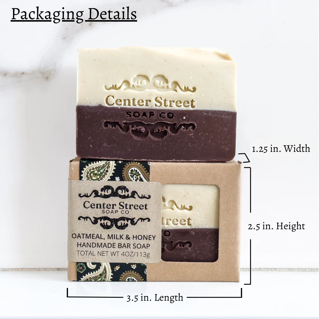 Oatmeal, (Goat's) Milk & Honey Handmade Bar Soap - 4oz - Image 3