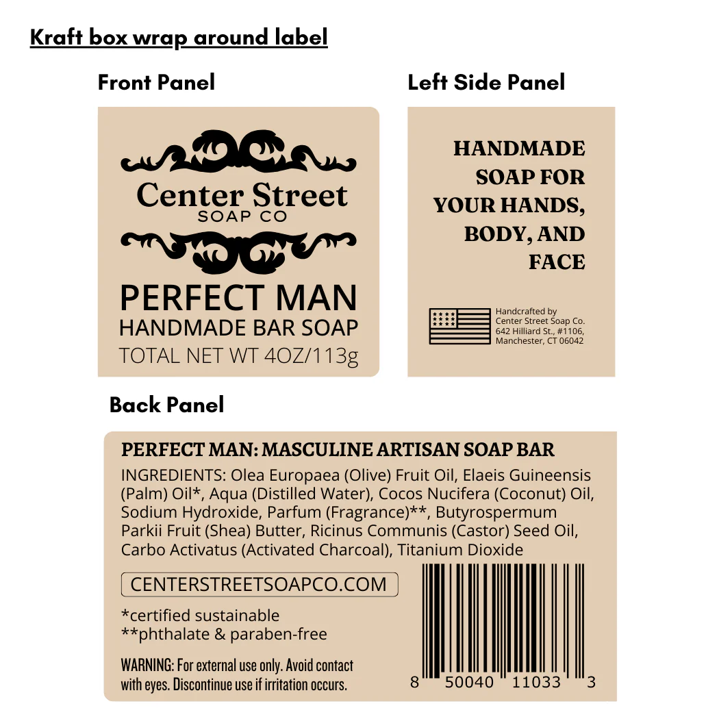 Perfect Man Vegan Handmade Bar Soap For Men - 4oz - Image 5