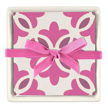 Ceramic Napkin Tray with Napkins-Moroccan Tiles
