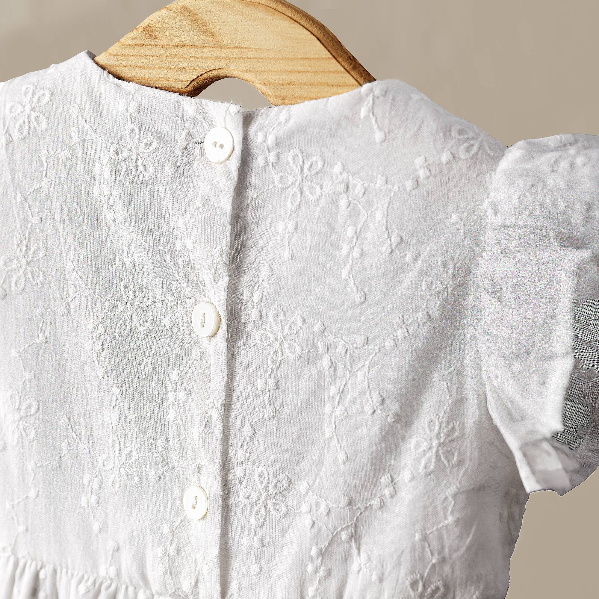 Charlotte Embroidered Cotton Summer Romper - Image 3