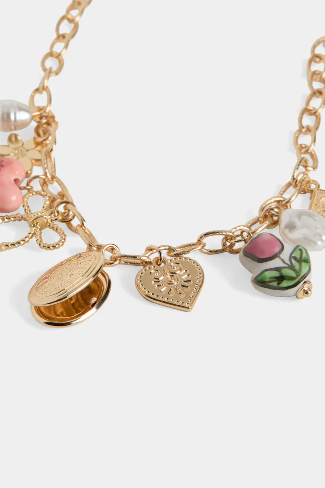Charming Blossom Locket Necklace - Pink Tullip - Image 2