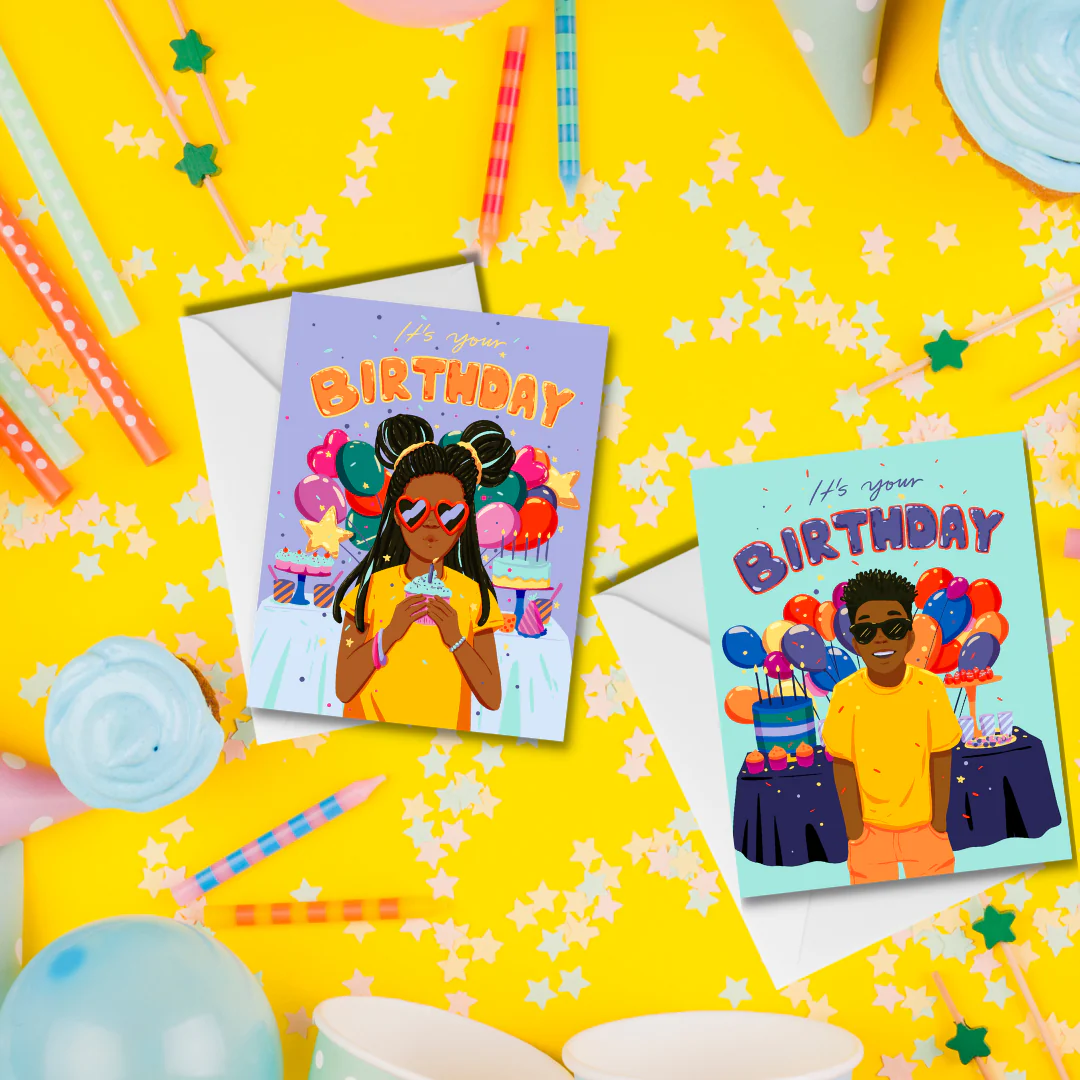 Cool Birthday Girl-African American Children's Birthday Card - Image 2