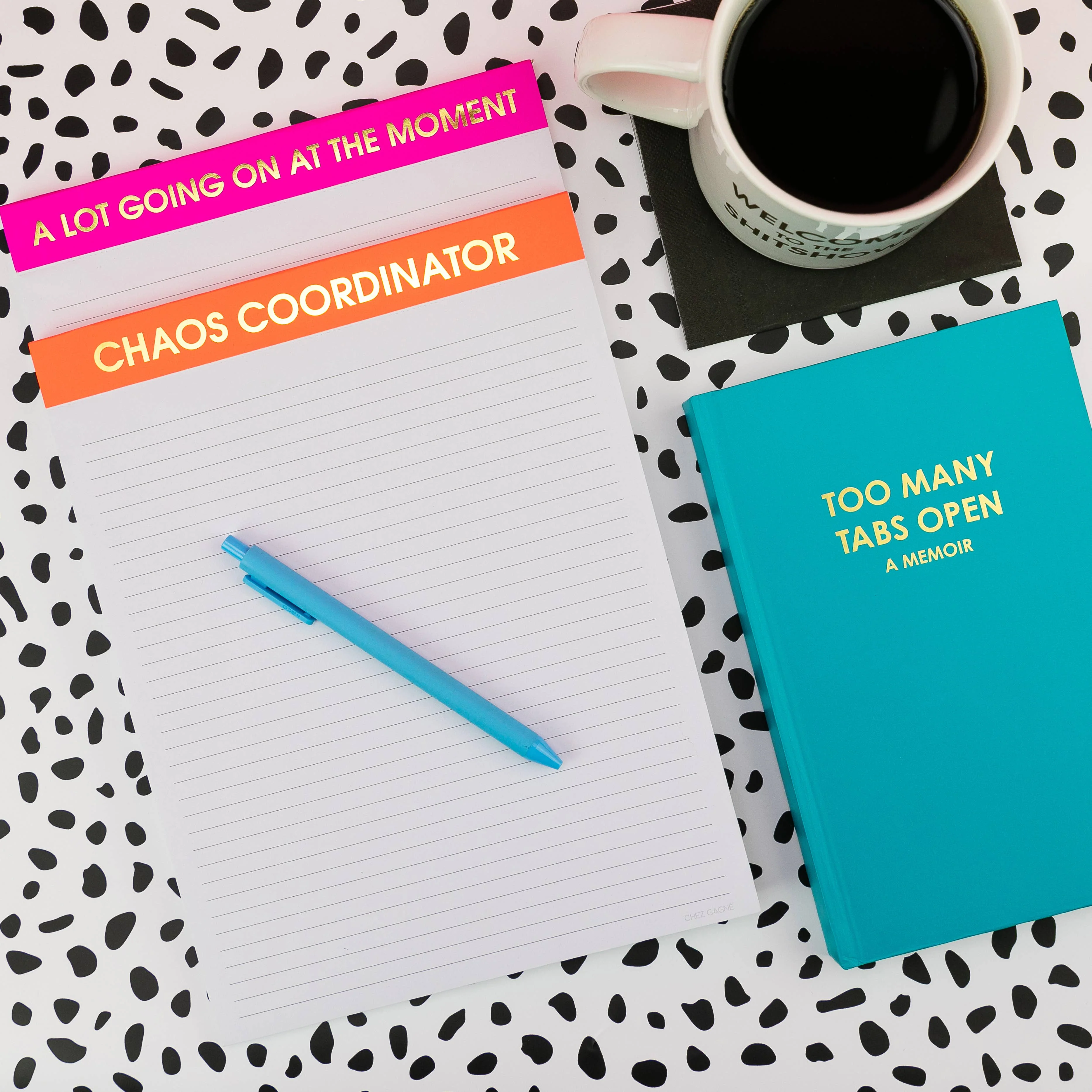 Chez Gagné - A Lot Going On At The Moment - Large Memo Lined Notepad - Bright Pink - 65 perforated pages - 10x8 - Image 2