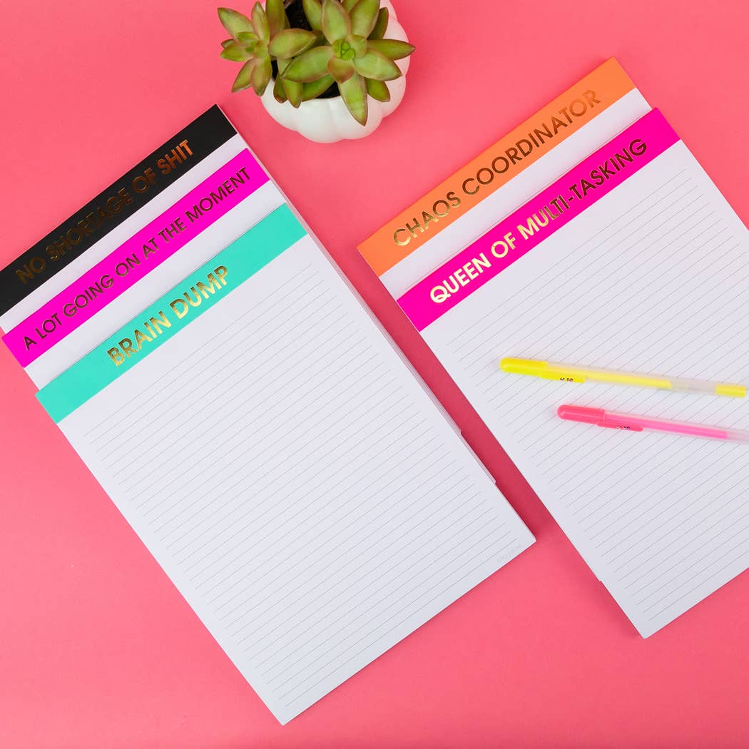 Chez Gagné - A Lot Going On At The Moment - Large Memo Lined Notepad - Bright Pink - 65 perforated pages - 10x8 - Image 5