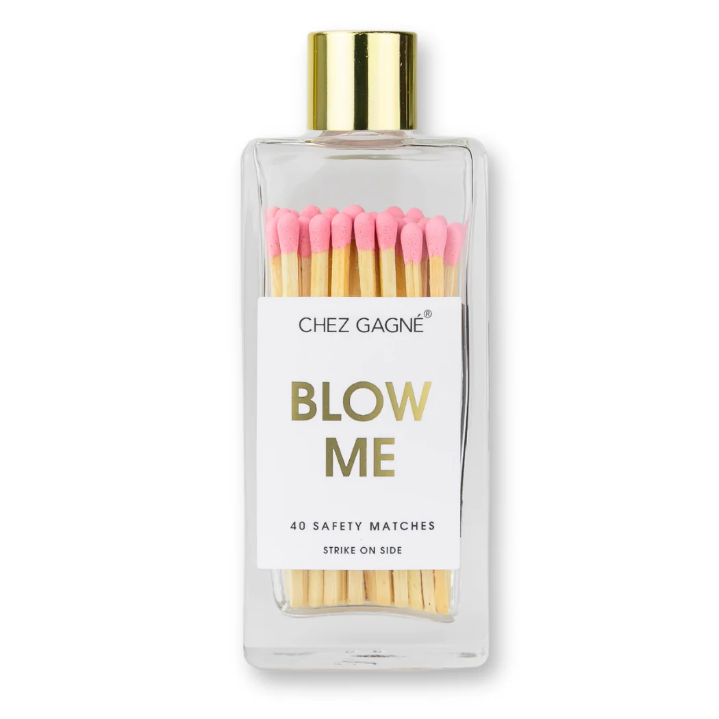 Chez Gagné - Blow Me - Glass Bottle Safety Matches - Pink