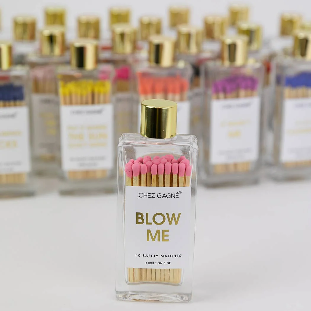 Chez Gagné - Blow Me - Glass Bottle Safety Matches - Pink - Image 5