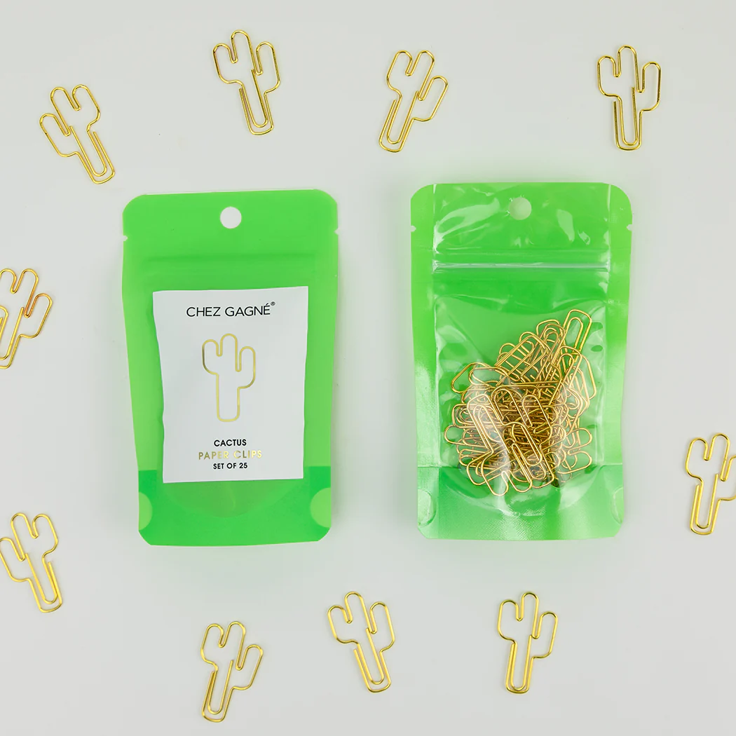 Cactus - Unique Gold Plated Paper Clips - Pack of 25 - Image 4