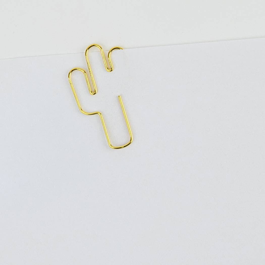 Cactus - Unique Gold Plated Paper Clips - Pack of 25 - Image 6