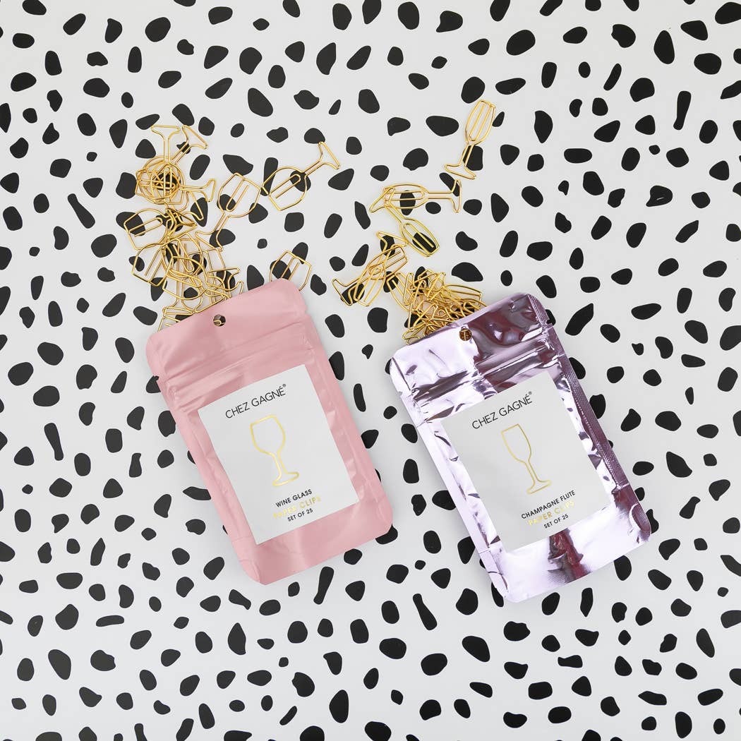 Champagne Flute - Unique Gold Plated Paper Clips - Pack of 25 - Image 5