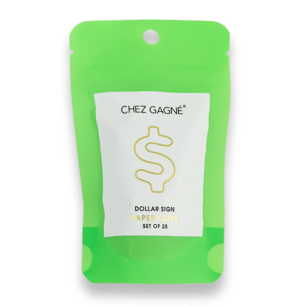 Dollar Sign - Unique Gold Plated Paper Clips - Pack of 25