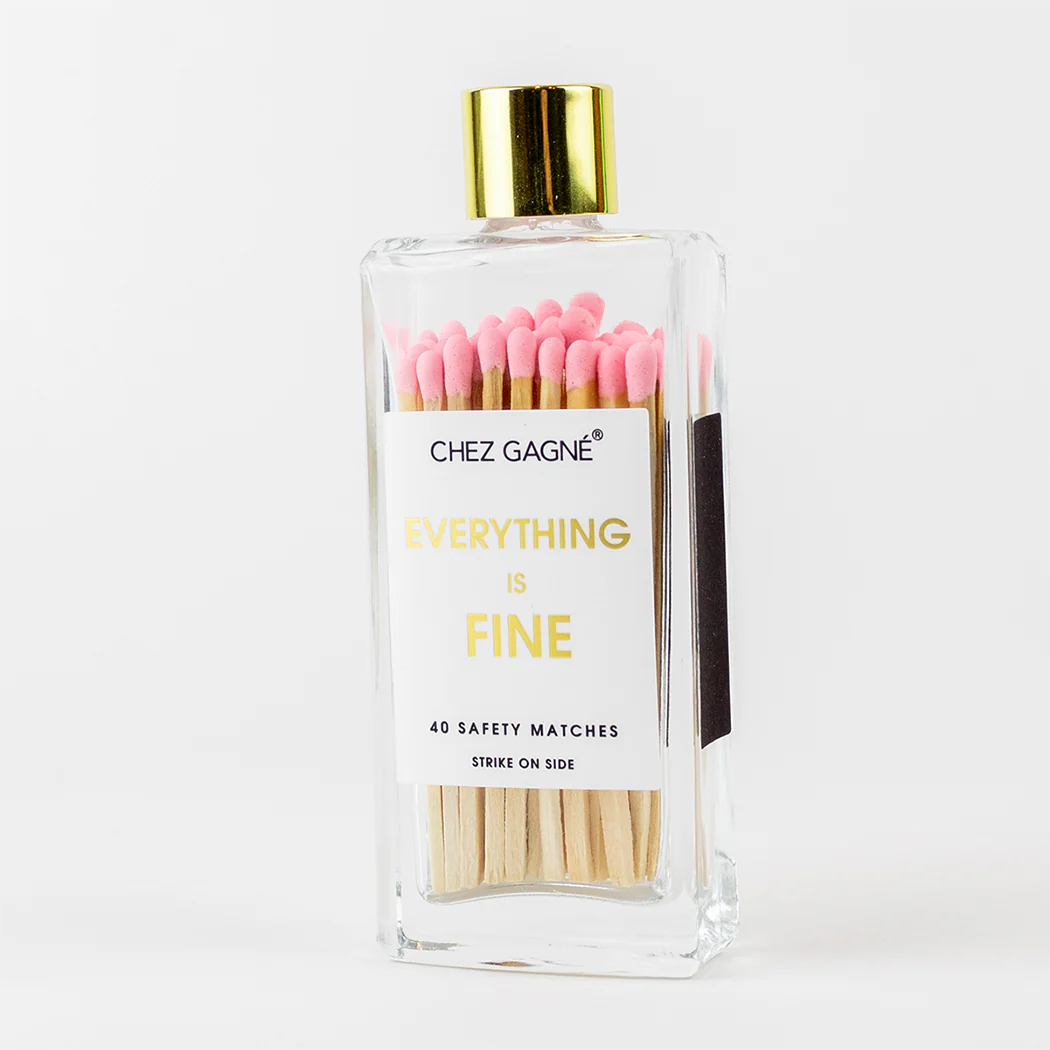 Chez Gagné - Everything is Fine - Glass Bottle Safety Matches - Pink - Image 11