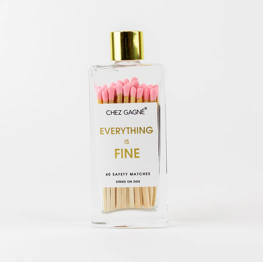 Chez Gagné - Everything is Fine - Glass Bottle Safety Matches - Pink - Image 12