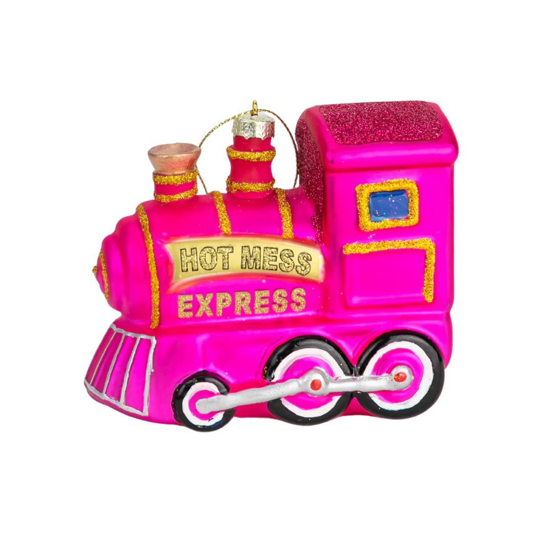 Chez Gagné - Hot Mess Express - Locomotive Train - Glass Blown Holiday Ornament - Image 12