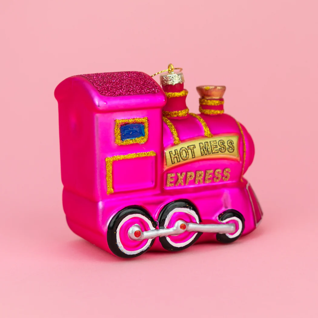 Chez Gagné - Hot Mess Express - Locomotive Train - Glass Blown Holiday Ornament - Image 5