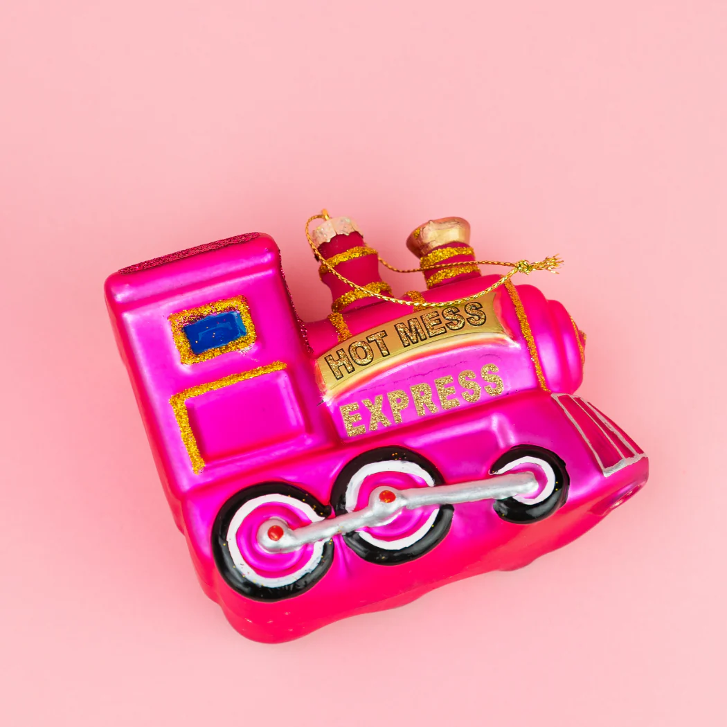 Chez Gagné - Hot Mess Express - Locomotive Train - Glass Blown Holiday Ornament - Image 6