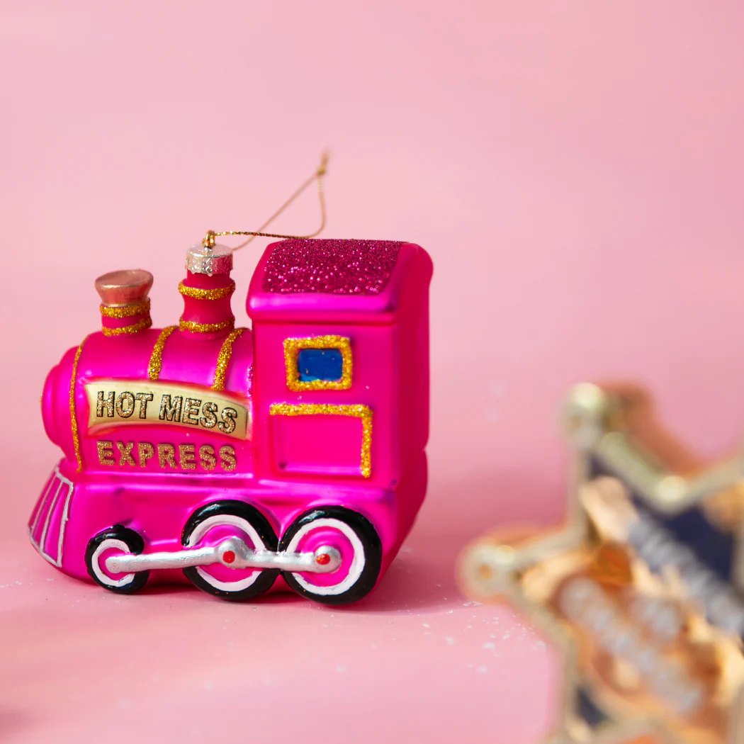Chez Gagné - Hot Mess Express - Locomotive Train - Glass Blown Holiday Ornament - Image 9