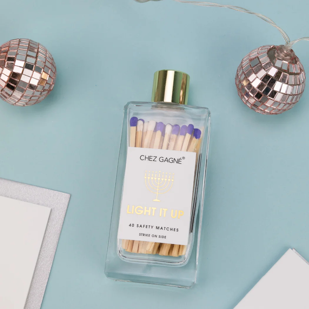Light It Up - Hanukkah - Holiday Glass Bottle Safety Matches - Image 3
