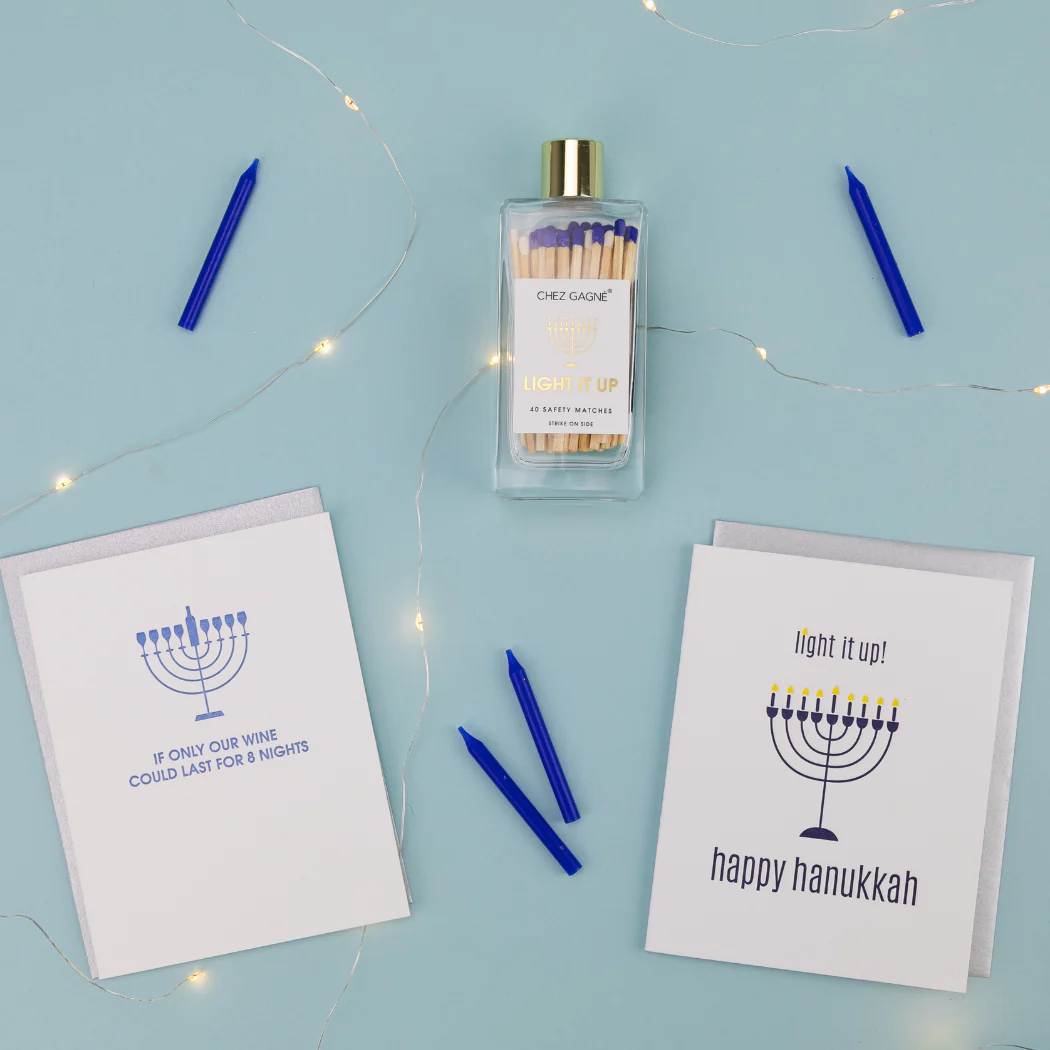 Light It Up - Hanukkah - Holiday Glass Bottle Safety Matches - Image 4
