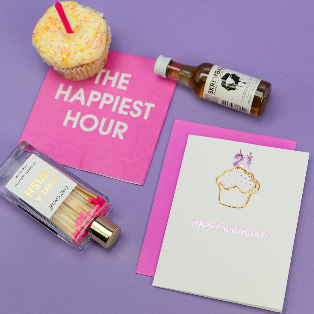 Make A Wish - Birthday Glass Bottle Safety Matches - Bright Pink - Image 8