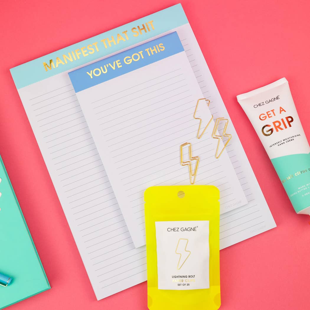 Chez Gagné - Manifest That Shit - Large Memo Lined Notepad - Aquamarine - 65 perforated pages - 10x8 - Image 2