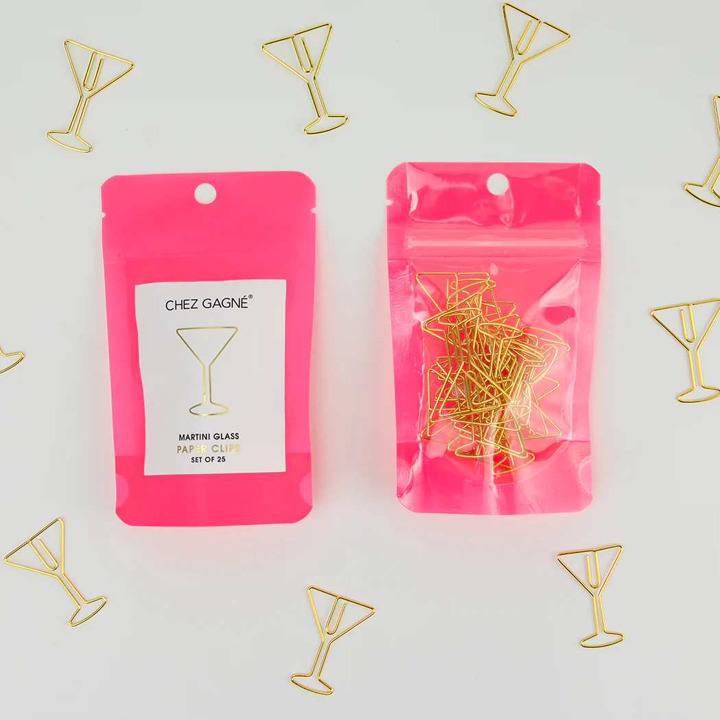 Martini Glass - Unique Gold Plated Paper Clips - Pack of 25 - Image 6