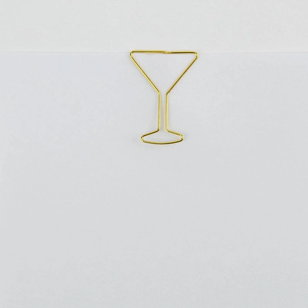 Martini Glass - Unique Gold Plated Paper Clips - Pack of 25 - Image 9