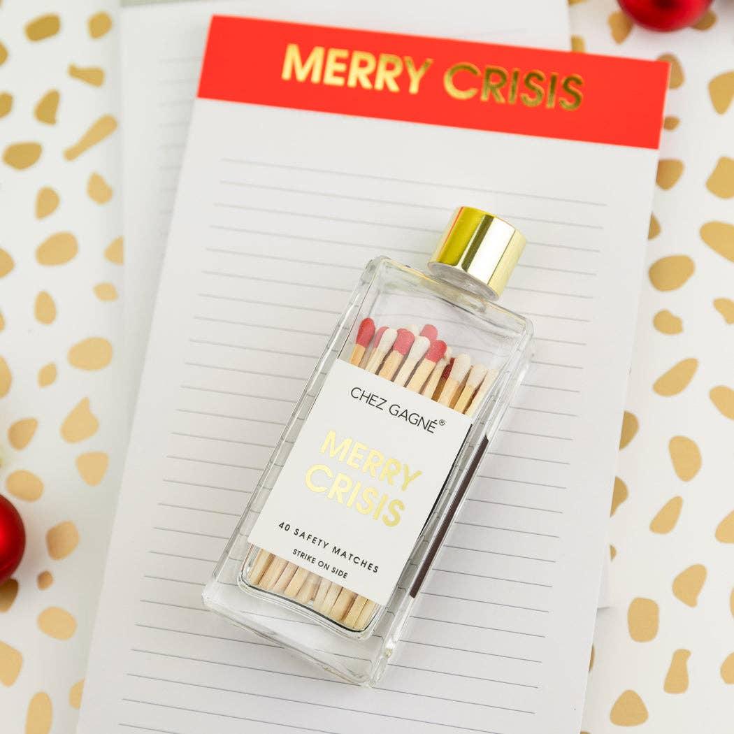 Merry Crisis - Holiday Lined Notepad - Christmas Red - 65 perforated pages - 5x8 - Image 2