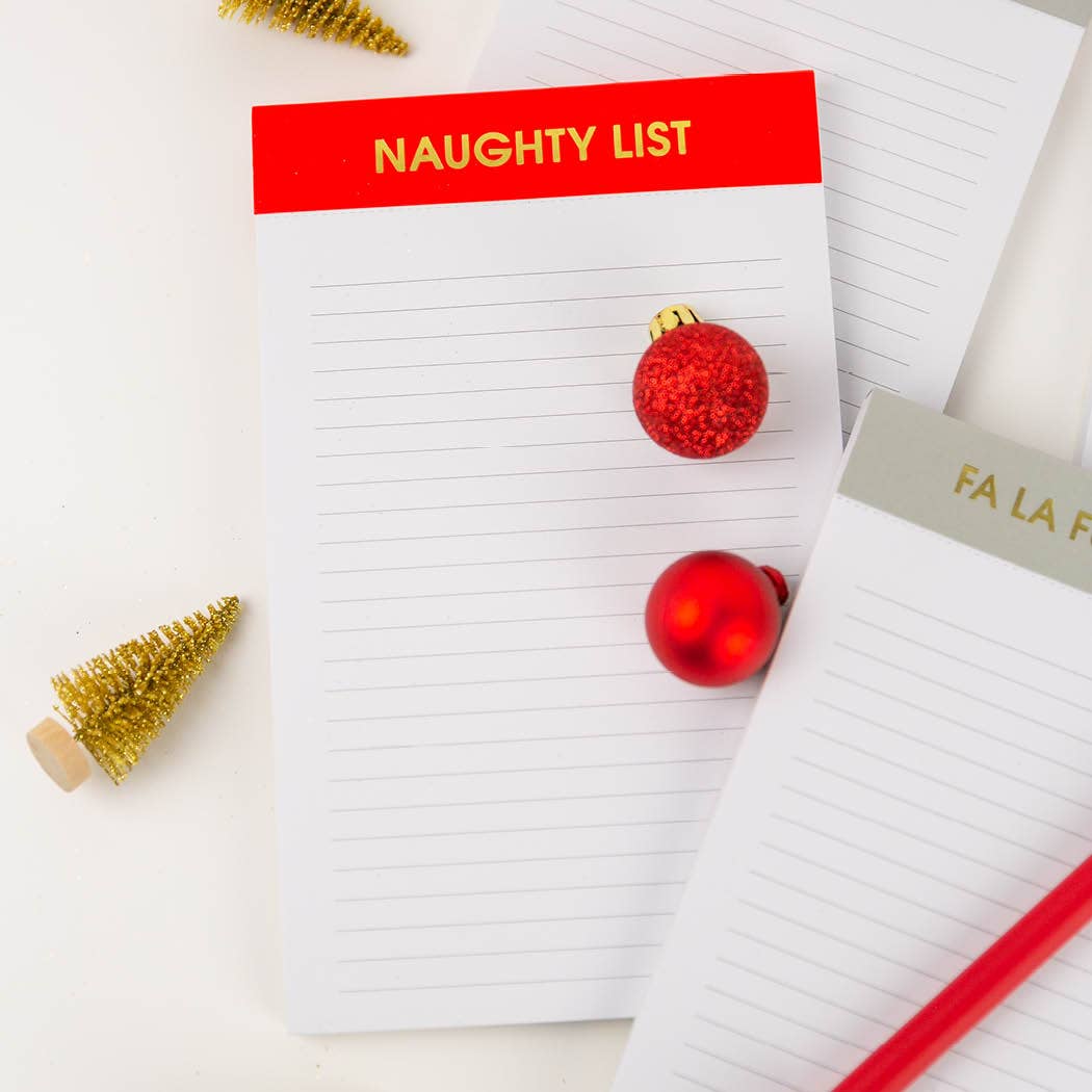 Naughty List - Holiday Lined Notepad - Christmas Red - 65 perforated pages - 5x8 - Image 2
