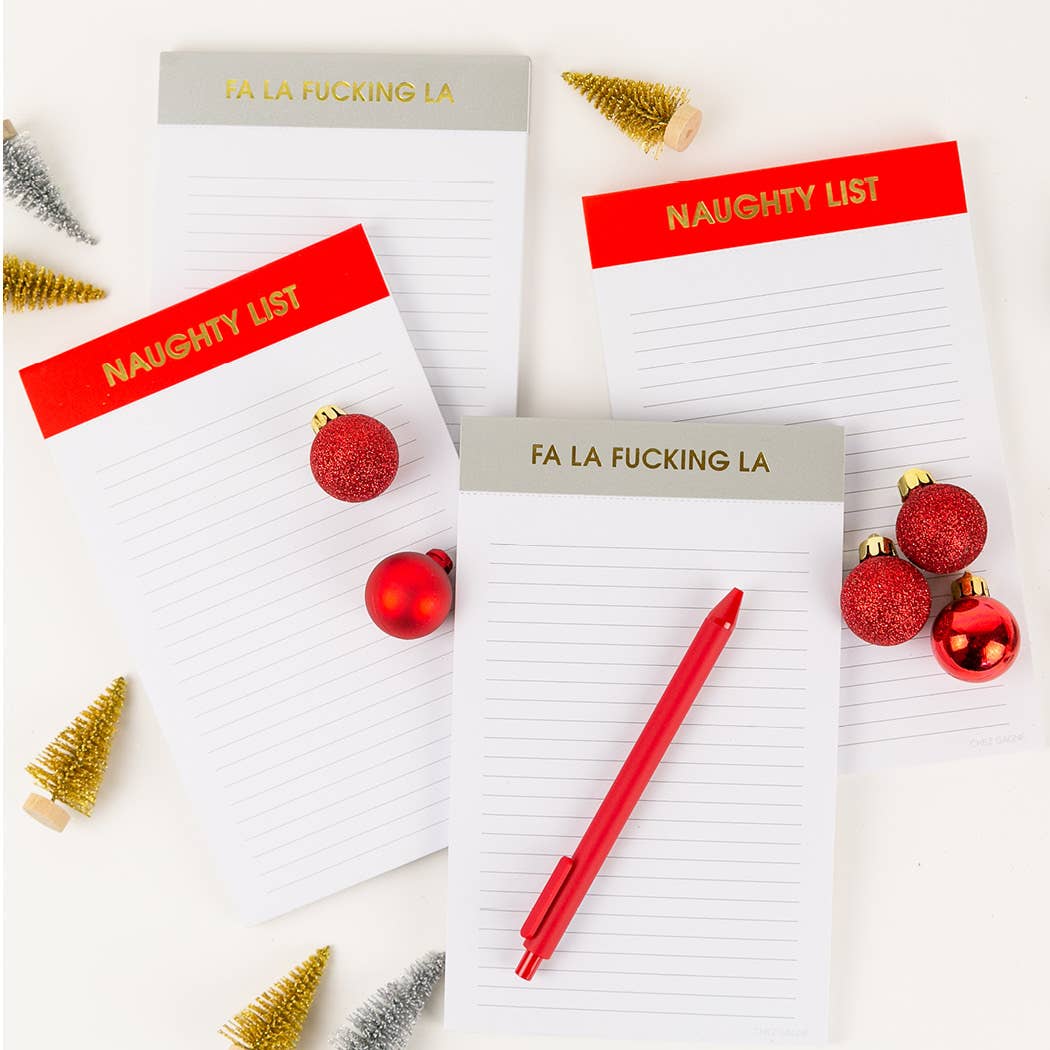 Naughty List - Holiday Lined Notepad - Christmas Red - 65 perforated pages - 5x8 - Image 3