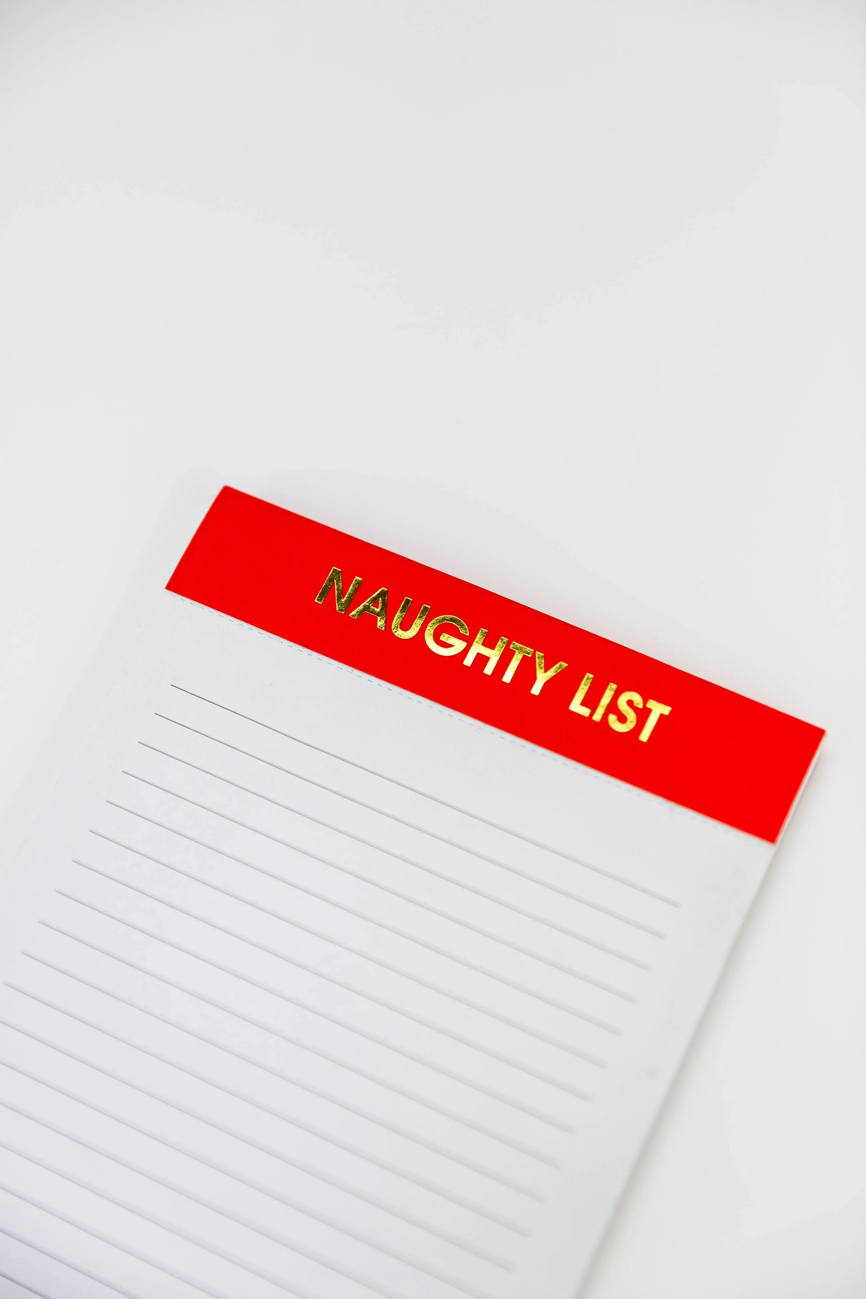 Naughty List - Holiday Lined Notepad - Christmas Red - 65 perforated pages - 5x8 - Image 4