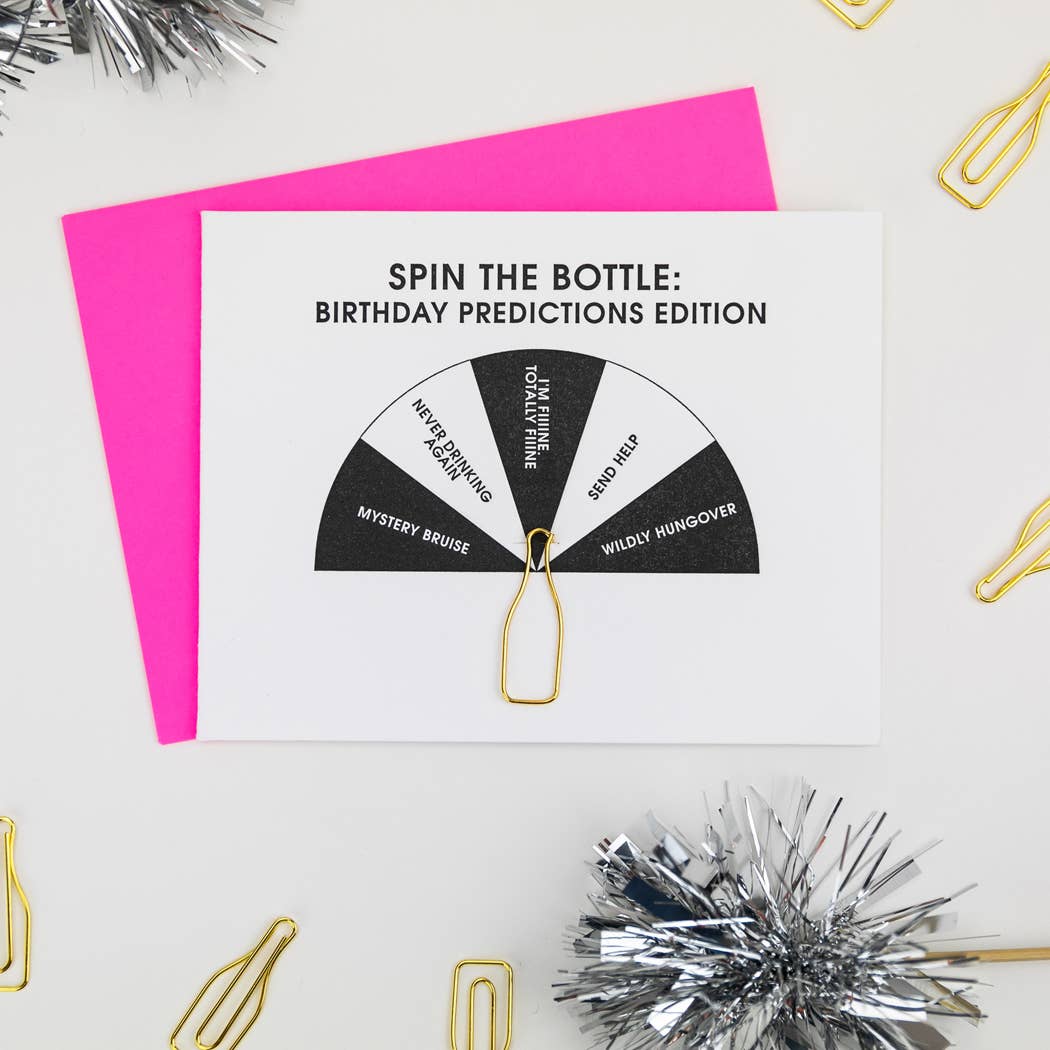 Spin The Bottle Birthday Predictions - Bottle PaperClip Card - Image 2