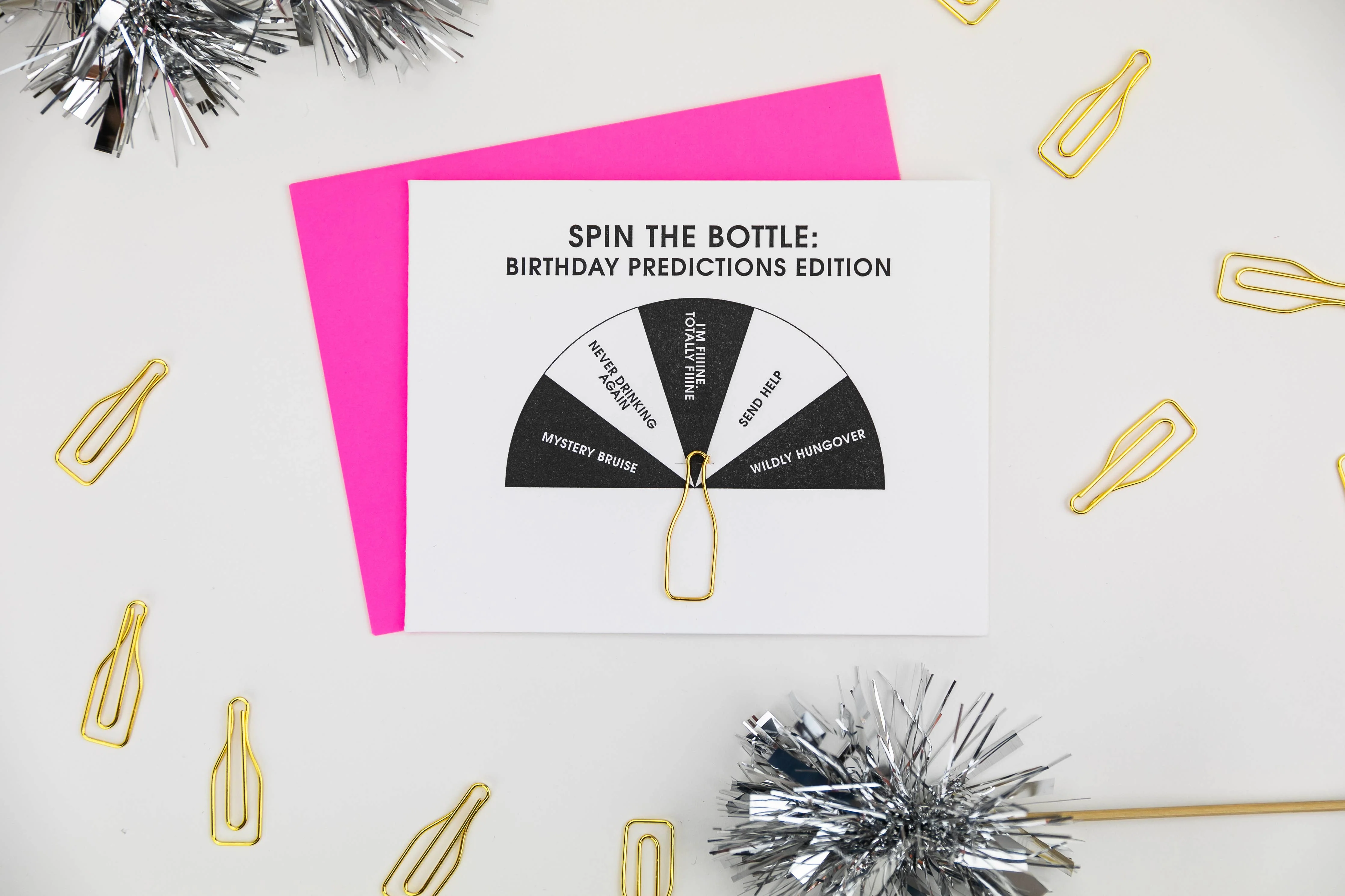Spin The Bottle Birthday Predictions - Bottle PaperClip Card - Image 3
