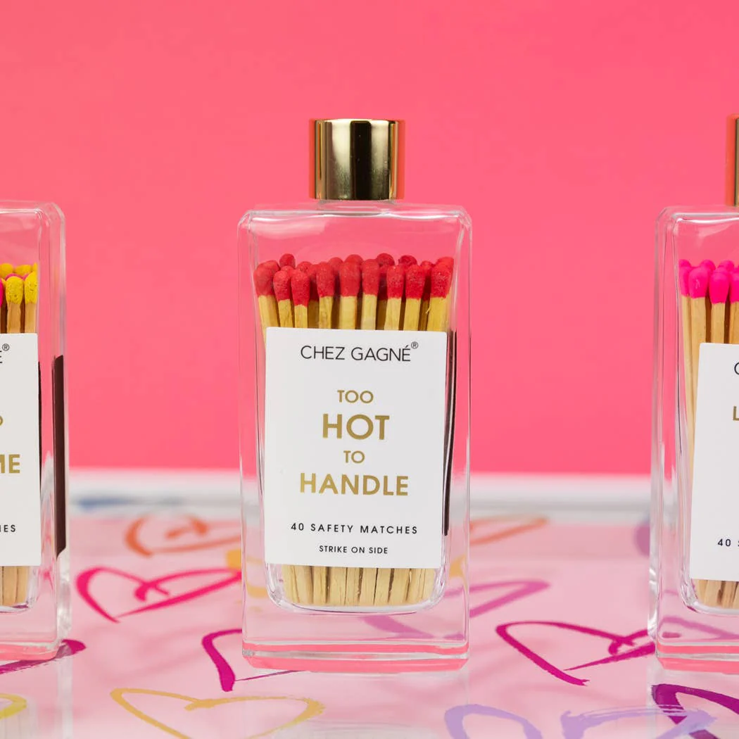 Chez Gagné - Too Hot To Handle - Glass Bottle Safety Matches - Red - Image 2