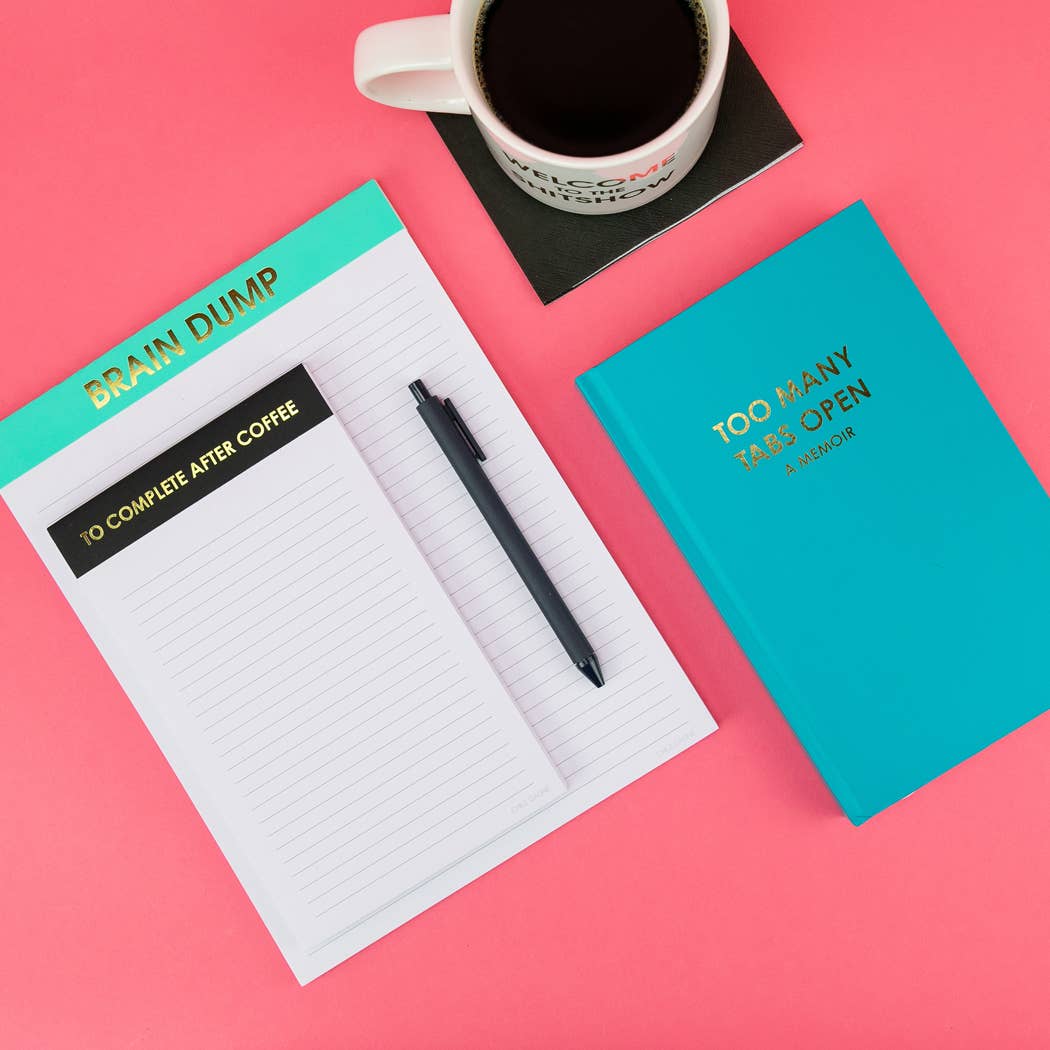 Chez Gagné - Too Many Tabs Open (a memoir) - Hardcover Daily Journal - Bright Teal - Image 3