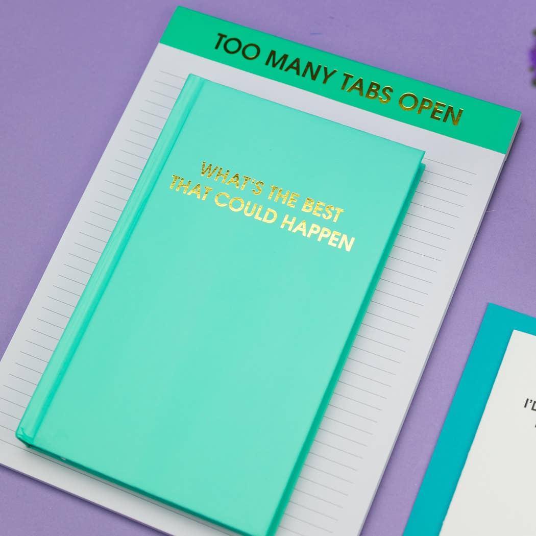 Chez Gagné - Too Many Tabs Open - Large Memo Lined Notepad - Neon Emerald - 65 perforated pages - 10x8 - Image 2