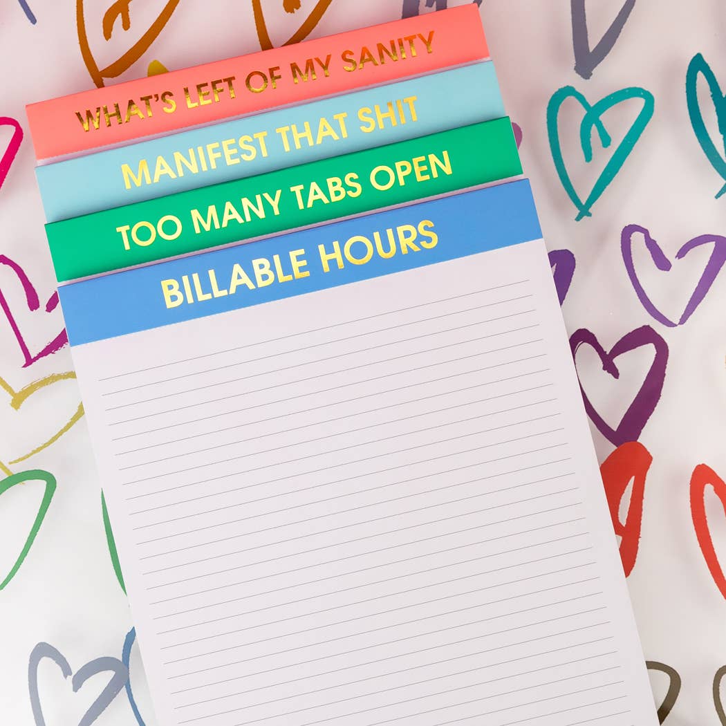 Chez Gagné - Too Many Tabs Open - Large Memo Lined Notepad - Neon Emerald - 65 perforated pages - 10x8 - Image 4