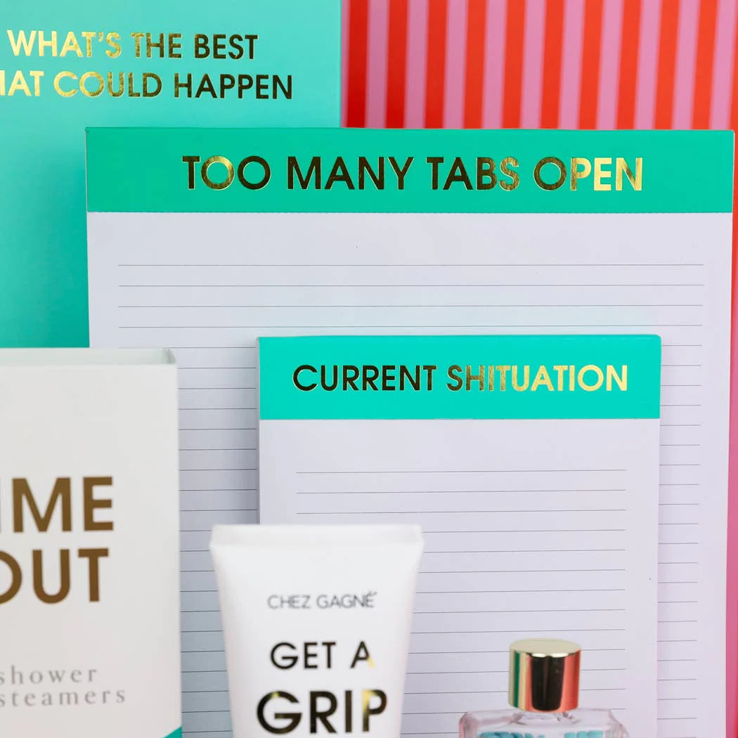 Chez Gagné - Too Many Tabs Open - Large Memo Lined Notepad - Neon Emerald - 65 perforated pages - 10x8 - Image 7