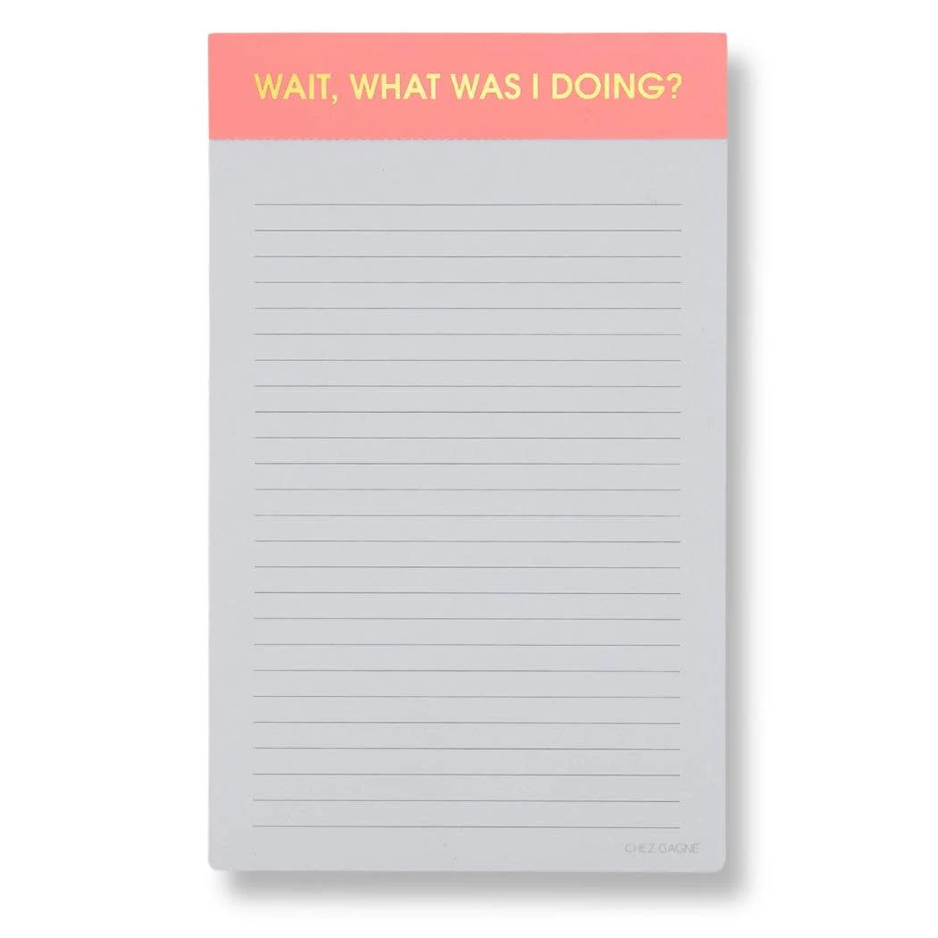 Chez Gagné - Wait, What Was I Doing? - Lined Notepad - Coral Pink - 65 perforated pages - 5x8